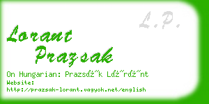 lorant prazsak business card